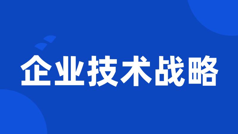 企业技术战略