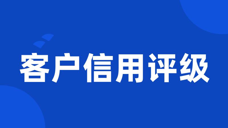 客户信用评级