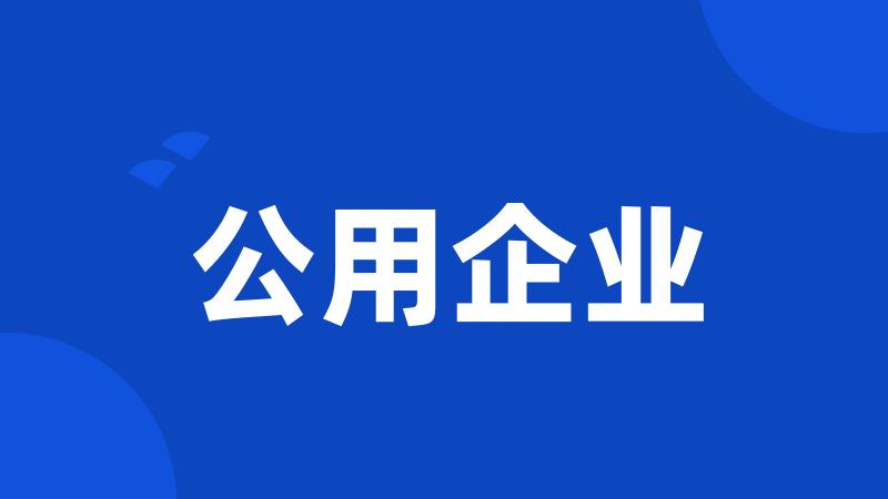 公用企业