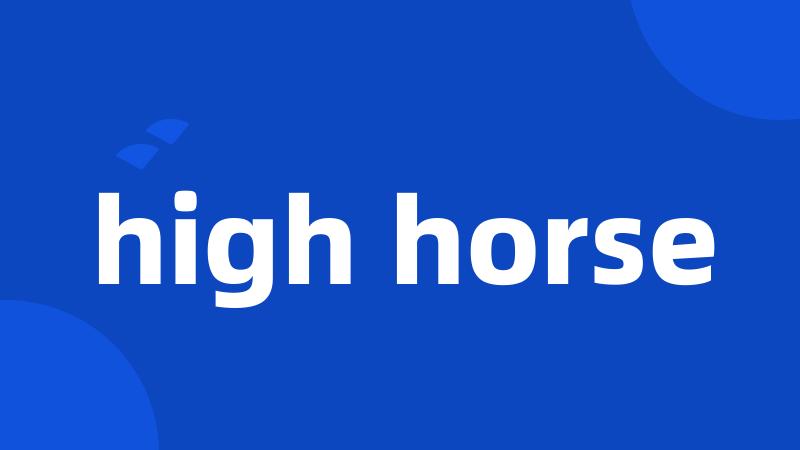 high horse