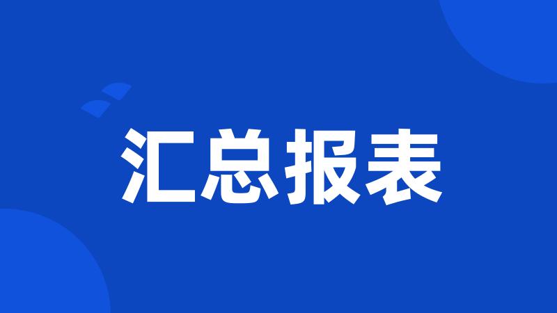 汇总报表