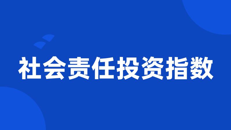 社会责任投资指数