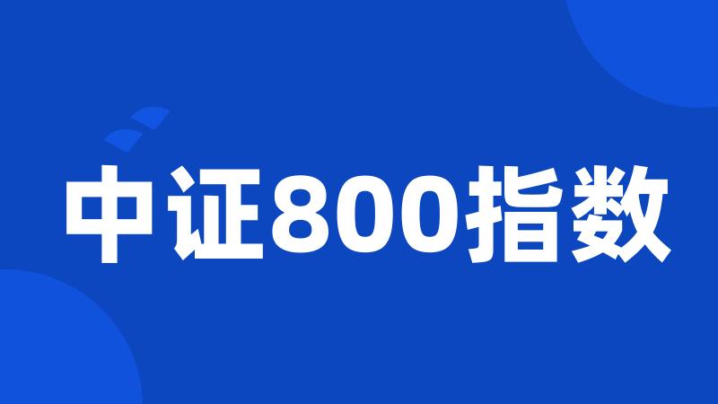 中证800指数