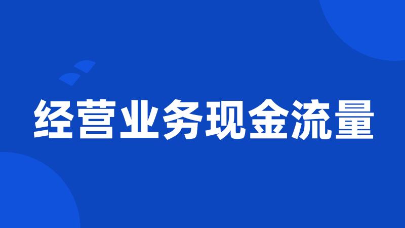 经营业务现金流量