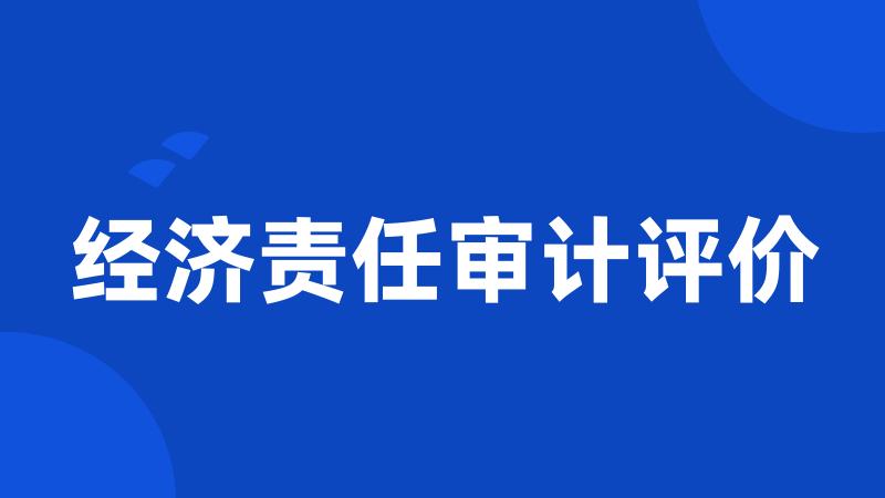 经济责任审计评价