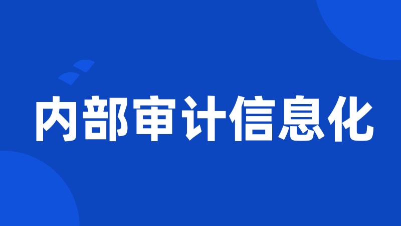 内部审计信息化