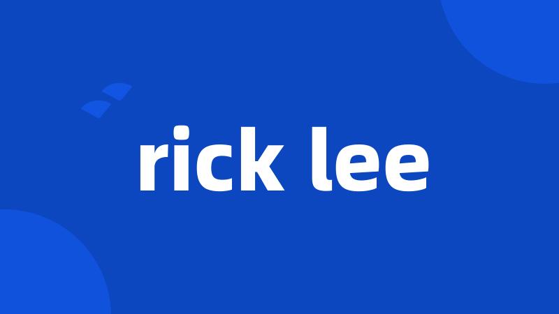 rick lee