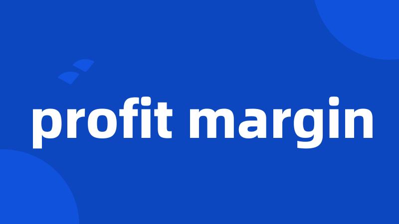 profit margin