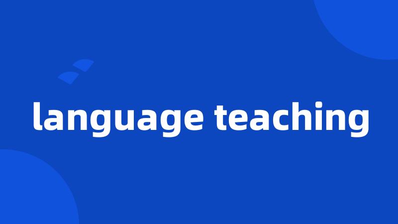 language teaching