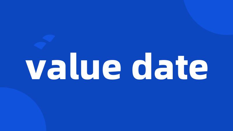 value date