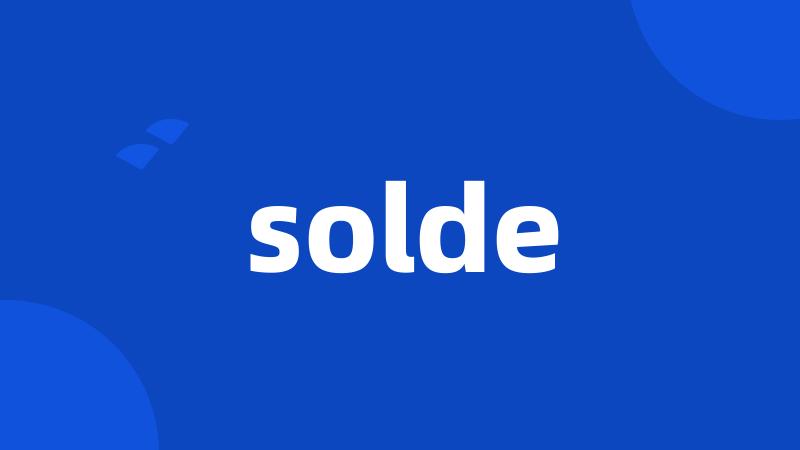 solde