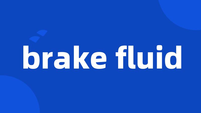 brake fluid