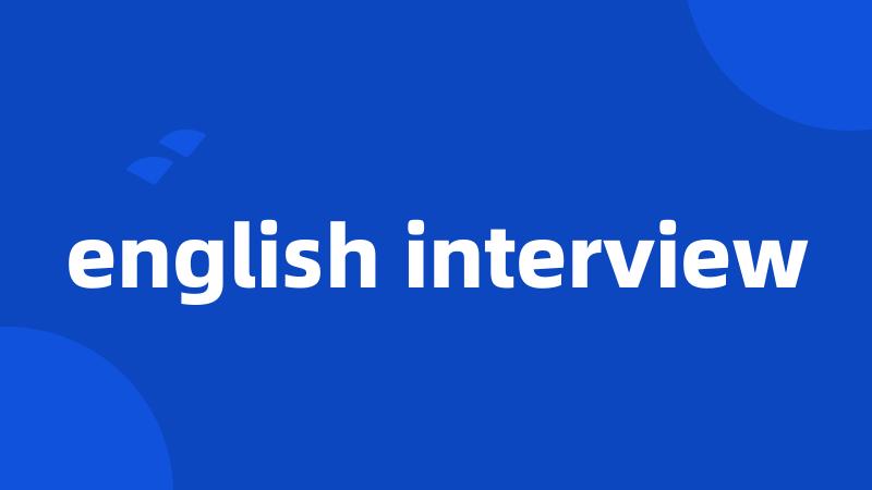 english interview