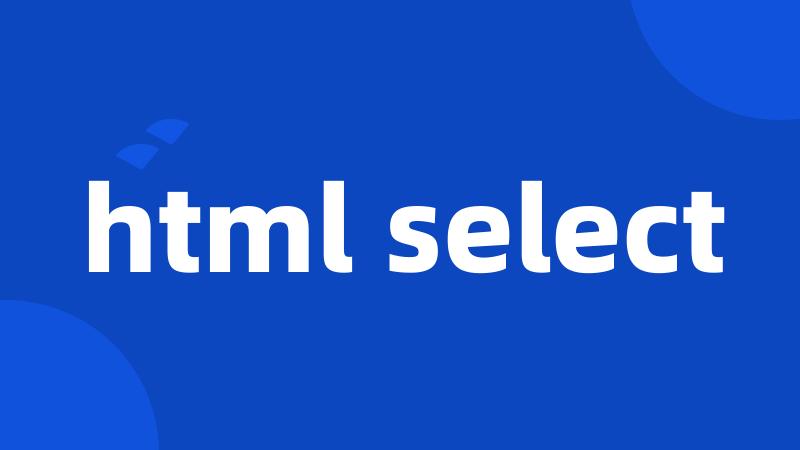 html select