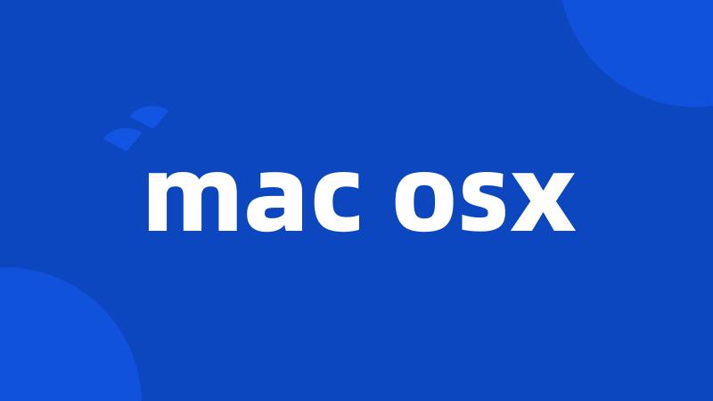 mac osx