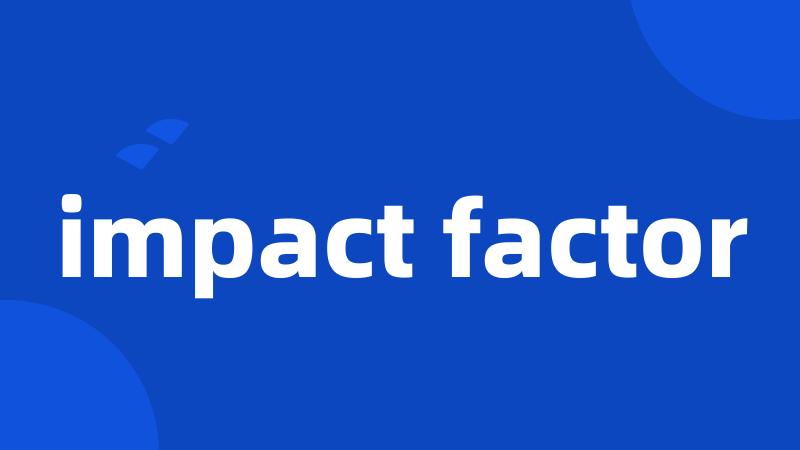 impact factor