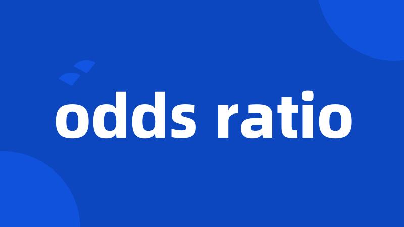 odds ratio