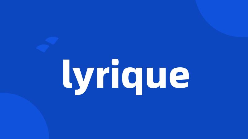 lyrique