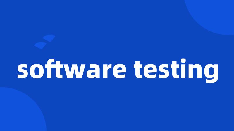 software testing