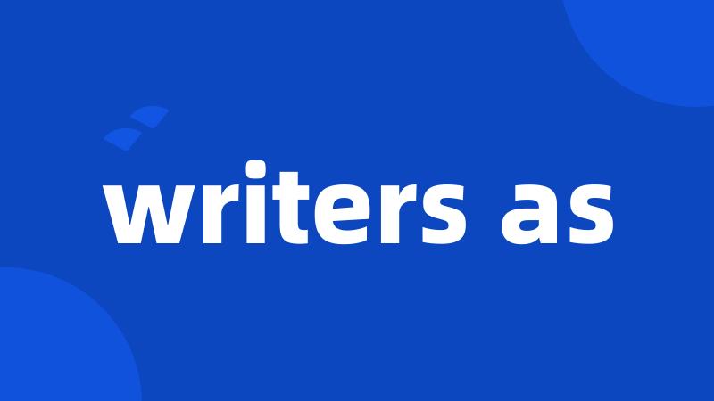 writers as