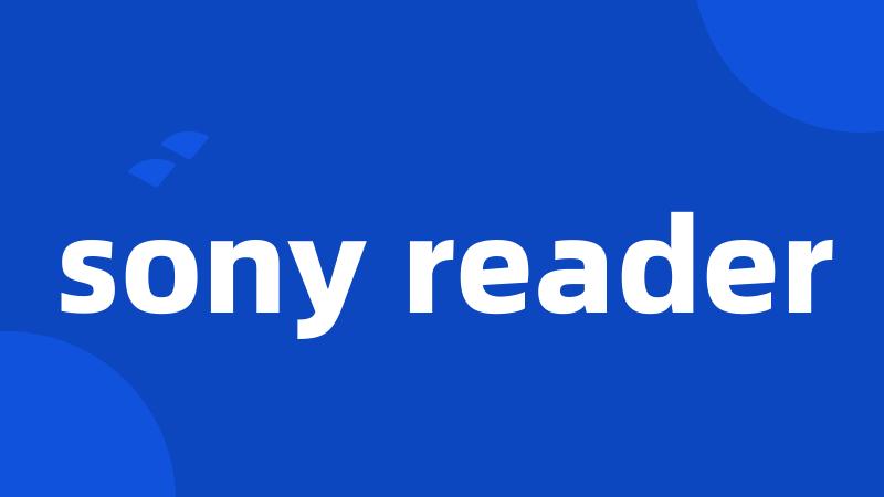 sony reader