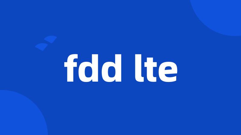 fdd lte