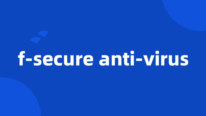 f-secure anti-virus