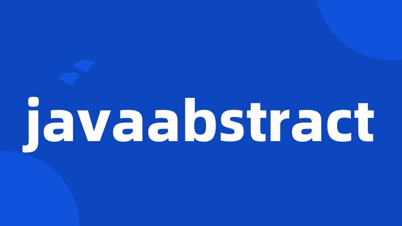 javaabstract