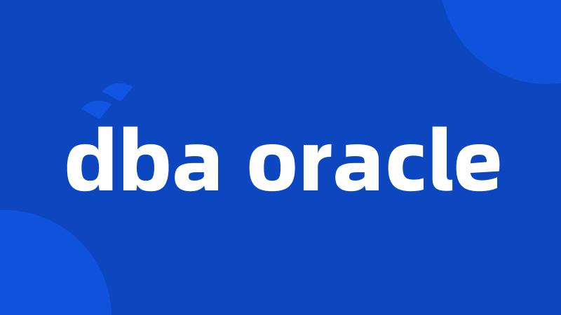 dba oracle