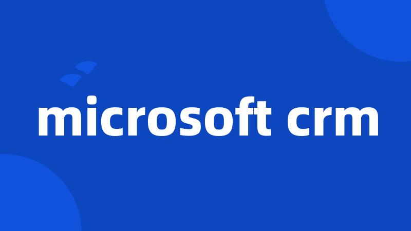 microsoft crm