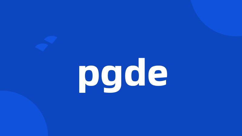 pgde