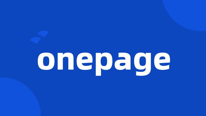 onepage