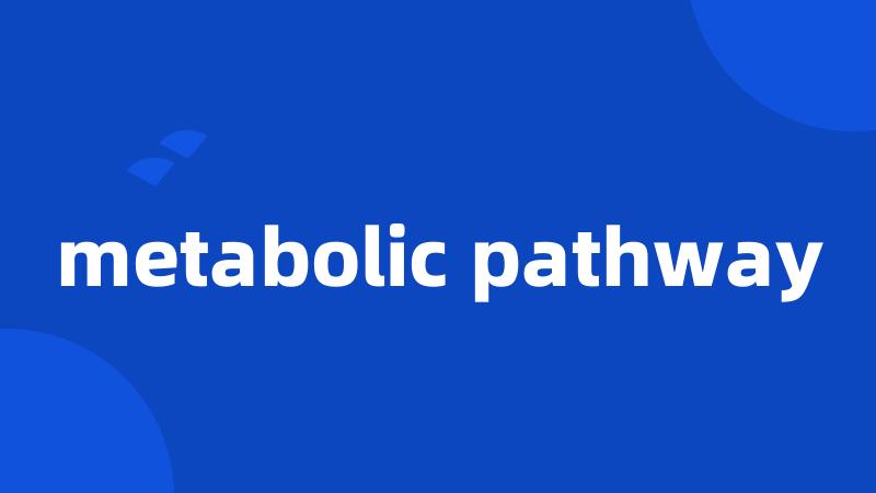 metabolic pathway