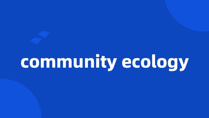 community ecology