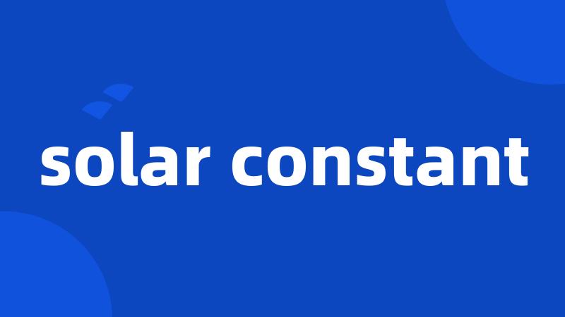 solar constant