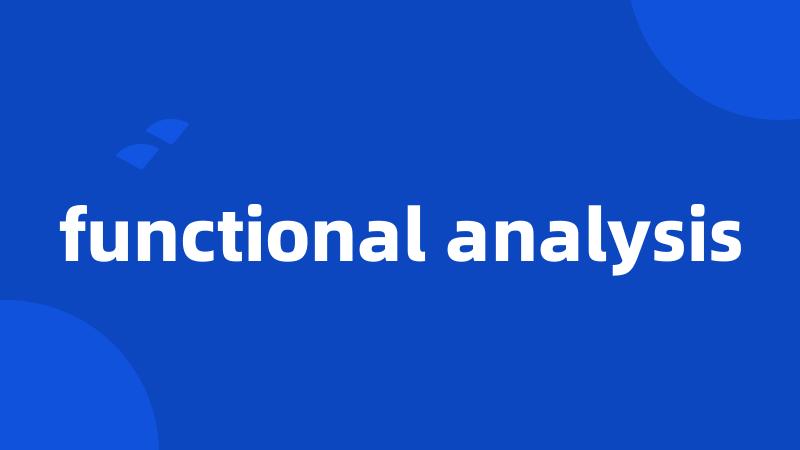 functional analysis