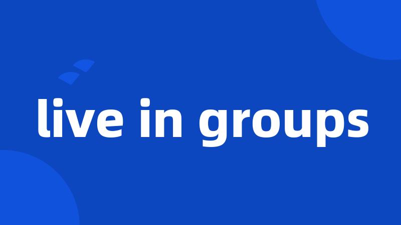 live in groups