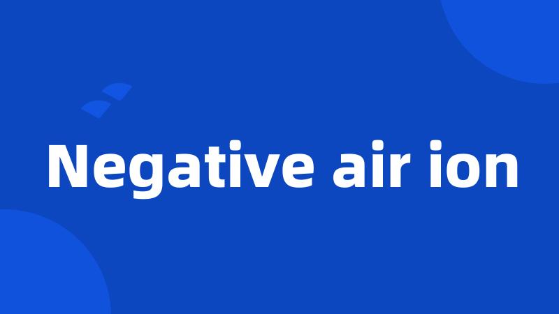 Negative air ion