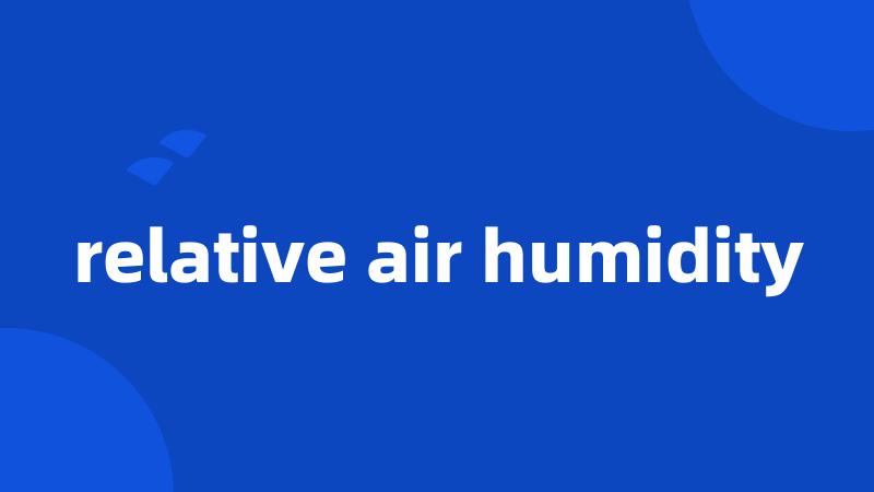 relative air humidity