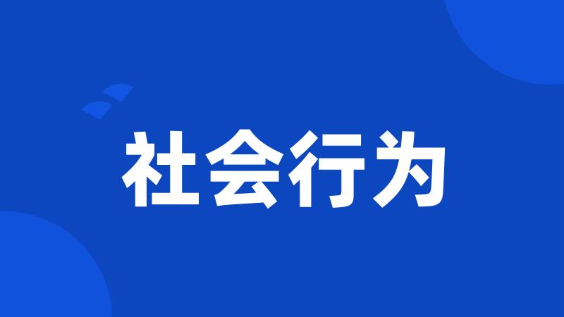 社会行为