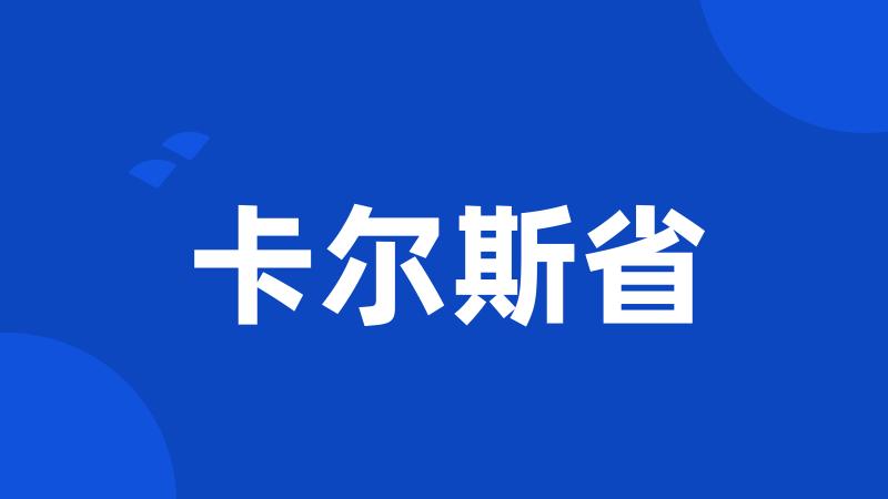 卡尔斯省