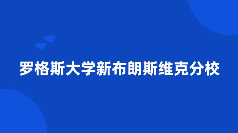 罗格斯大学新布朗斯维克分校