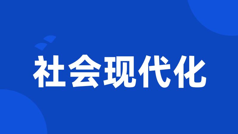 社会现代化