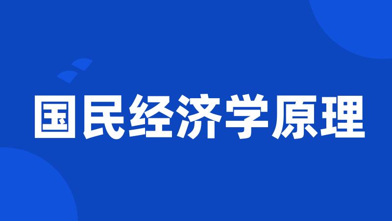 国民经济学原理