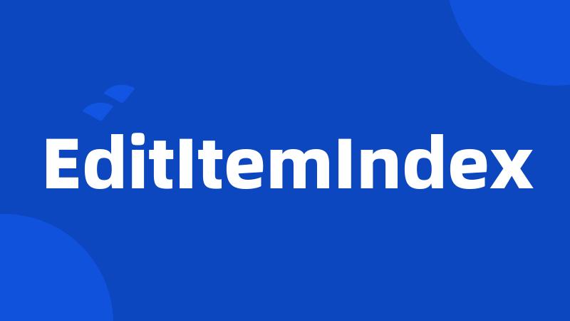 EditItemIndex