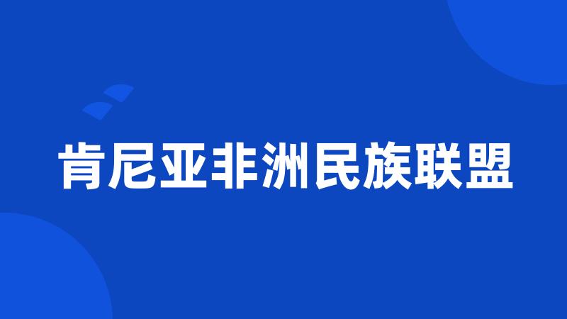 肯尼亚非洲民族联盟