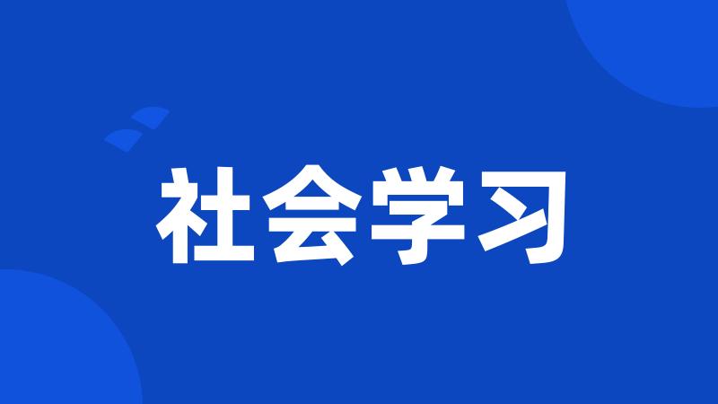 社会学习