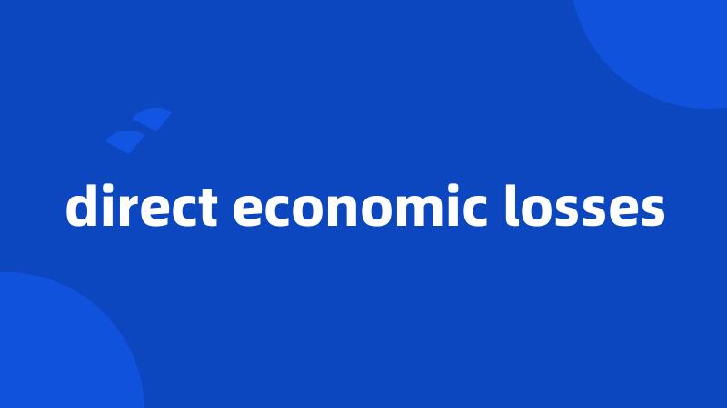 direct economic losses