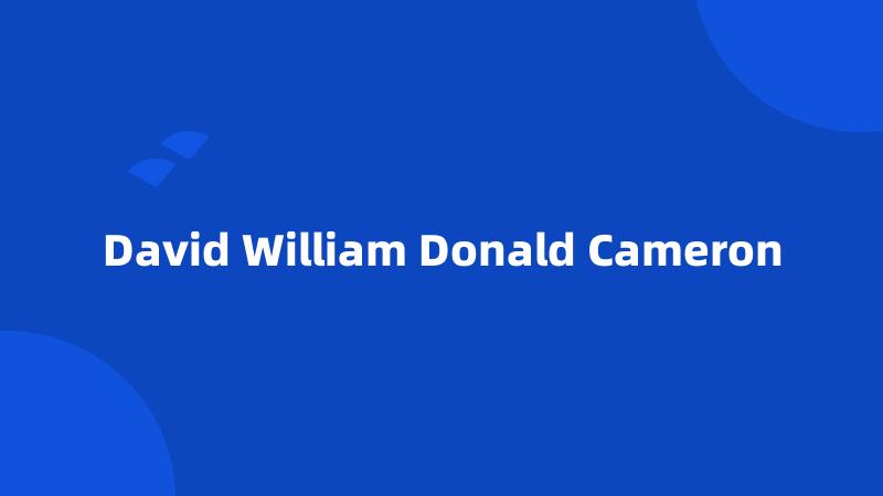 David William Donald Cameron