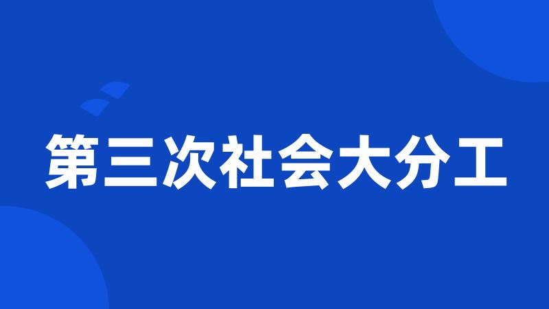 第三次社会大分工